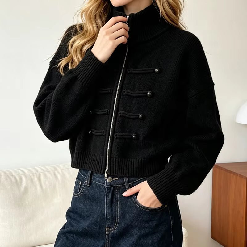 SOKYND Amelia Turtleneck Zip Knit Cardigan CardiganSOKYND-168535-BLA-O-54711BlackOne size