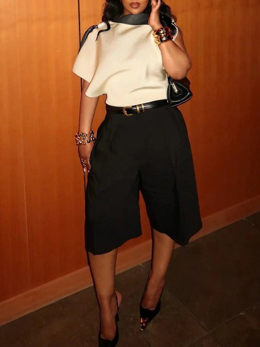 SOKYND Anaïs High Waist Belted Bermuda Shorts BottomsSOKYND-906263-BLA-XS-07447BlackXS