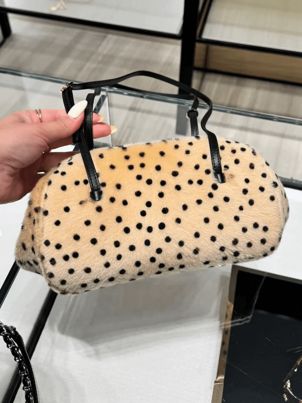 SOKYND Anna Cheetah Faux Fur Shoulder Bag BagSOKYND-427991-BEI-28-67735Beige28x12x18 cm