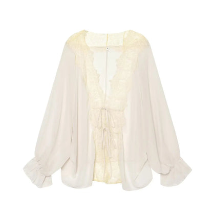 SOKYND Anna Lace Patchwork Blouse BlouseSOKYND-407447-WHI-XS-13079WhiteXS