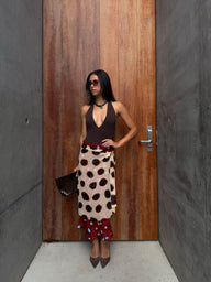 Anne Wrap Midi Skirt Scarf Detail