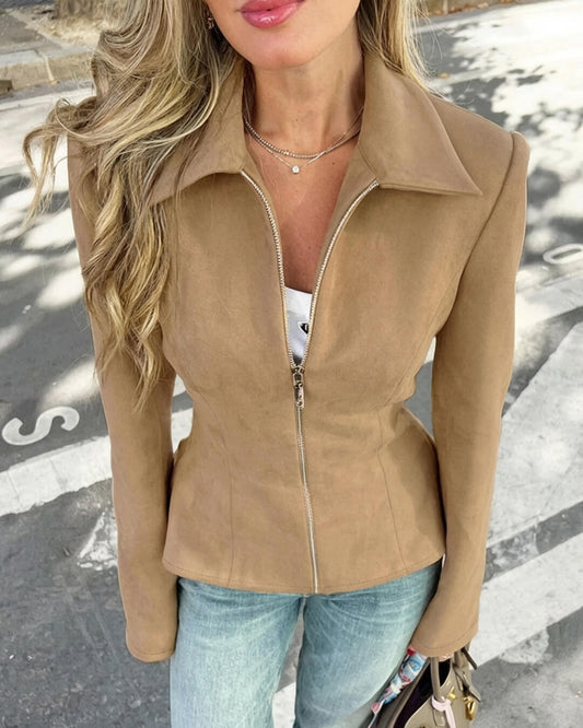 SOKYND Belle Faux Suede Jacket Coats & JacketsxM1772777205901671494BeigeS
