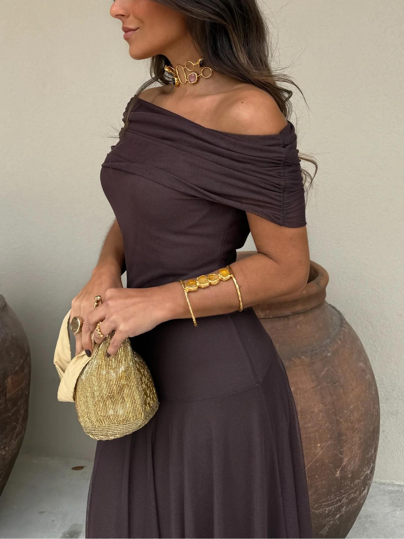 SOKYND Brianna Off Shoulder Maxi Dress DressS