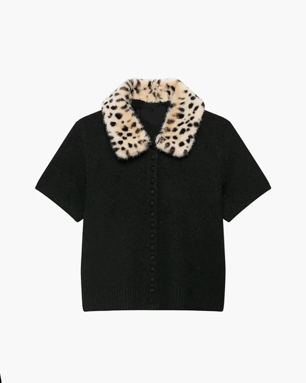 SOKYND Carmen Faux Fur Bambi Knit Cardigan Top CardiganSOKYND-954711-BLA-S-56183BlackS