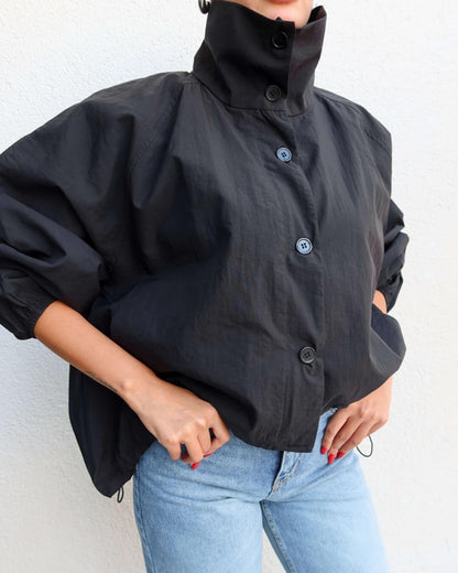 SOKYND Celeste High - Neck Jacket Coats & JacketsBlackM