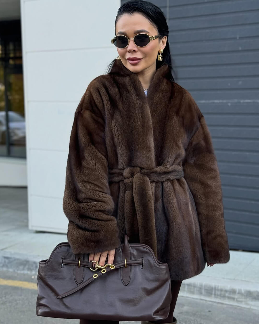 SOKYND Daniela Belted Faux Fur Jacket JacketSOKYND-397911-S-OS-50455S
