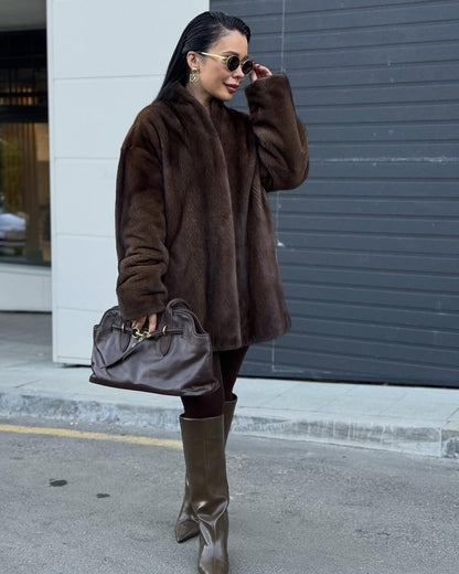 SOKYND Daniela Belted Faux Fur Jacket JacketSOKYND-397911-S-OS-50455S
