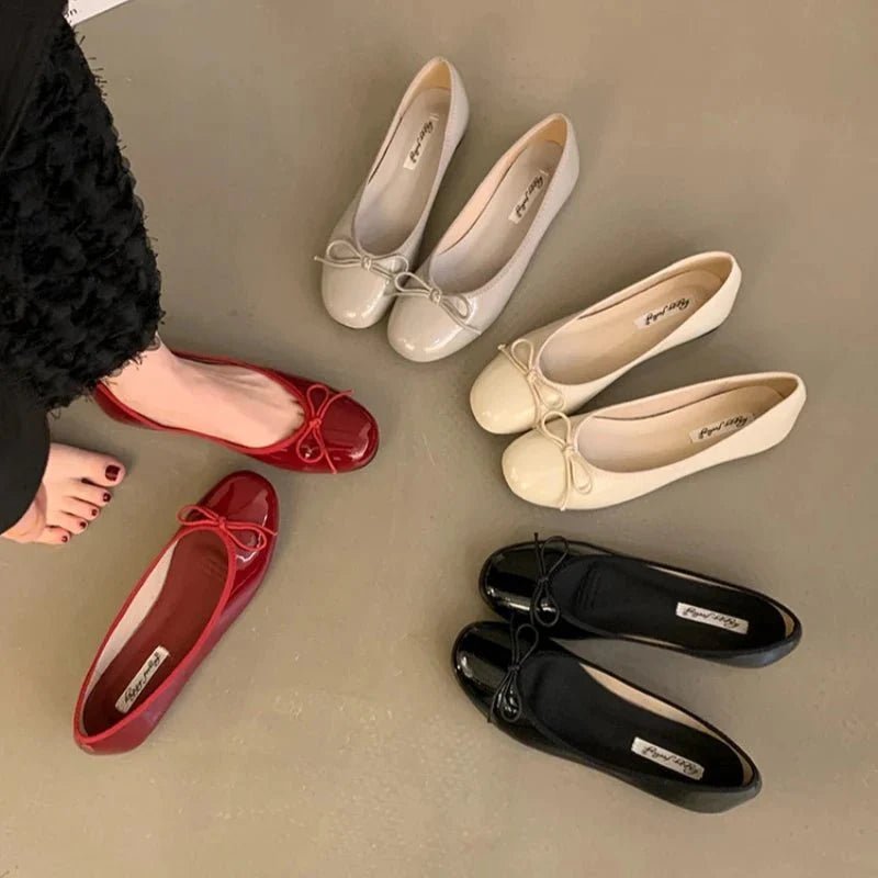 SOKYND Delphine Bowtie Ballet Flats ShoesRed35