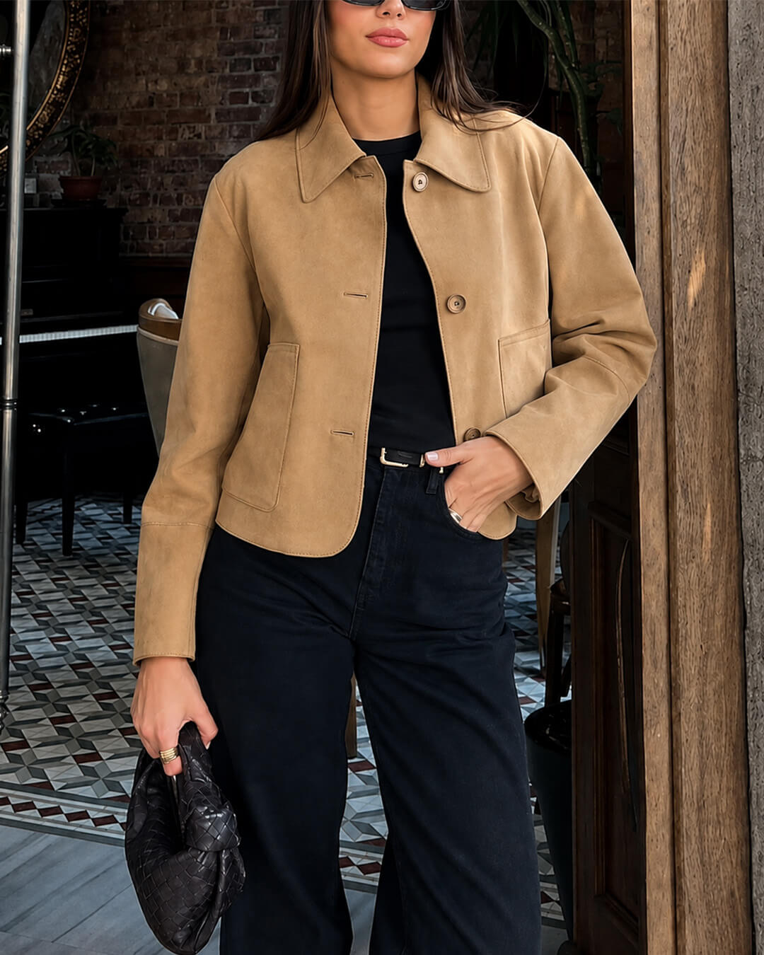 SOKYND Edie Faux Suede Cropped Jacket JacketSOKYND-211159-S-OS-52855S
