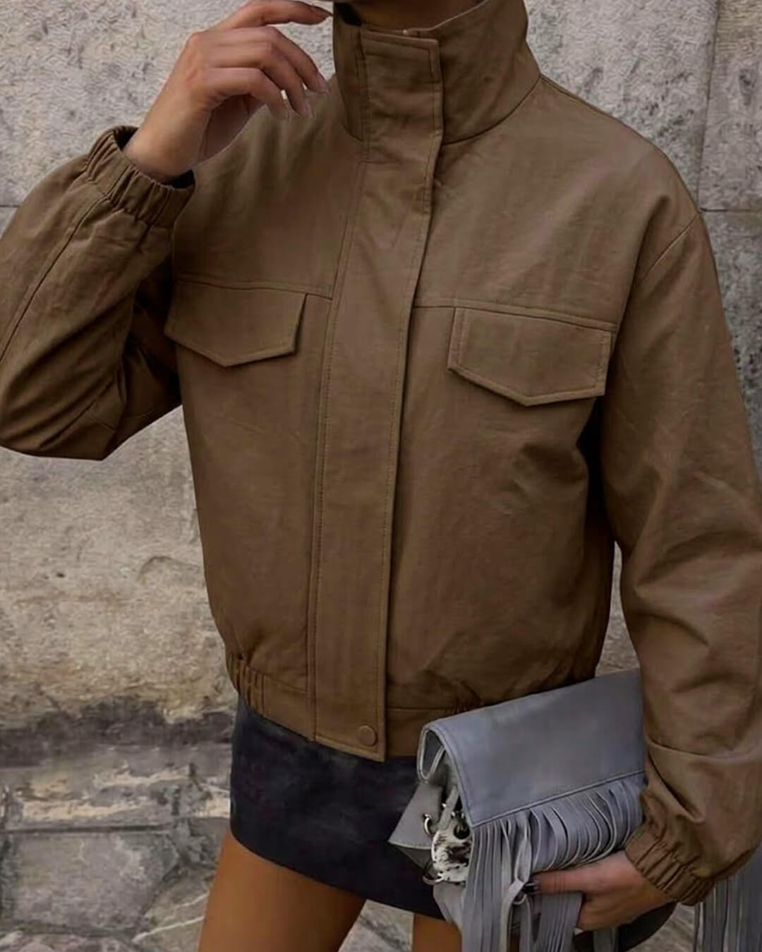 SOKYND Ellie Brown Zip Jacket JacketSOKYND-712727-BRO-S-04567BrownS