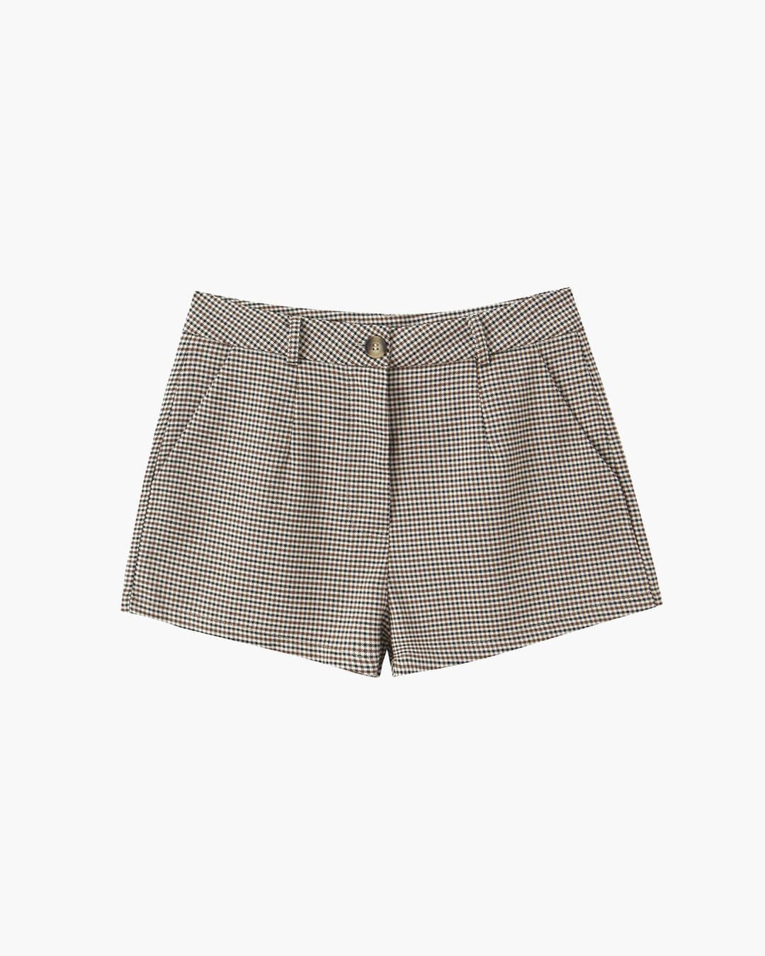 SOKYND Elma Houndstooth Belted Shorts Suit Matching SetsQk1774219786663122219L