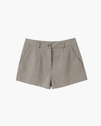 SOKYND Elma Houndstooth Belted Shorts Suit Matching SetsQk1774219786663122219L