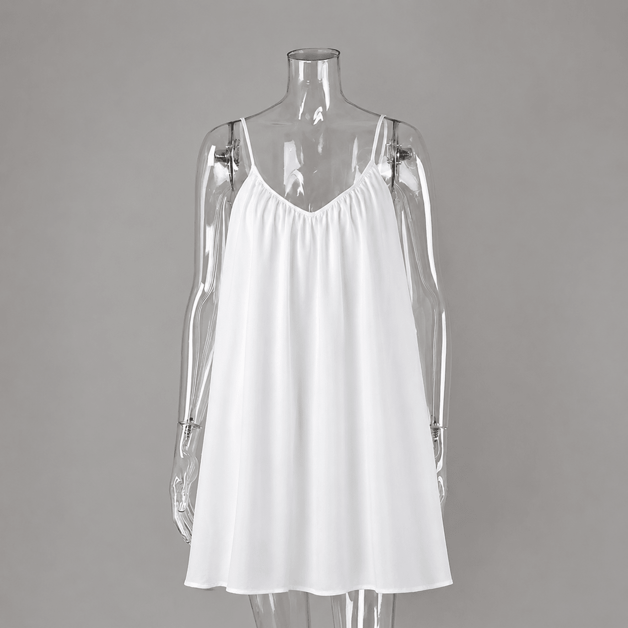 SOKYND Emery Spaghetti Strap Flowy Mini Dress DressesSOKYND-505623-WHI-S-29271WhiteS