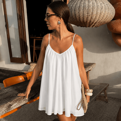 SOKYND Emery Spaghetti Strap Flowy Mini Dress DressesSOKYND-505623-WHI-S-29271WhiteS