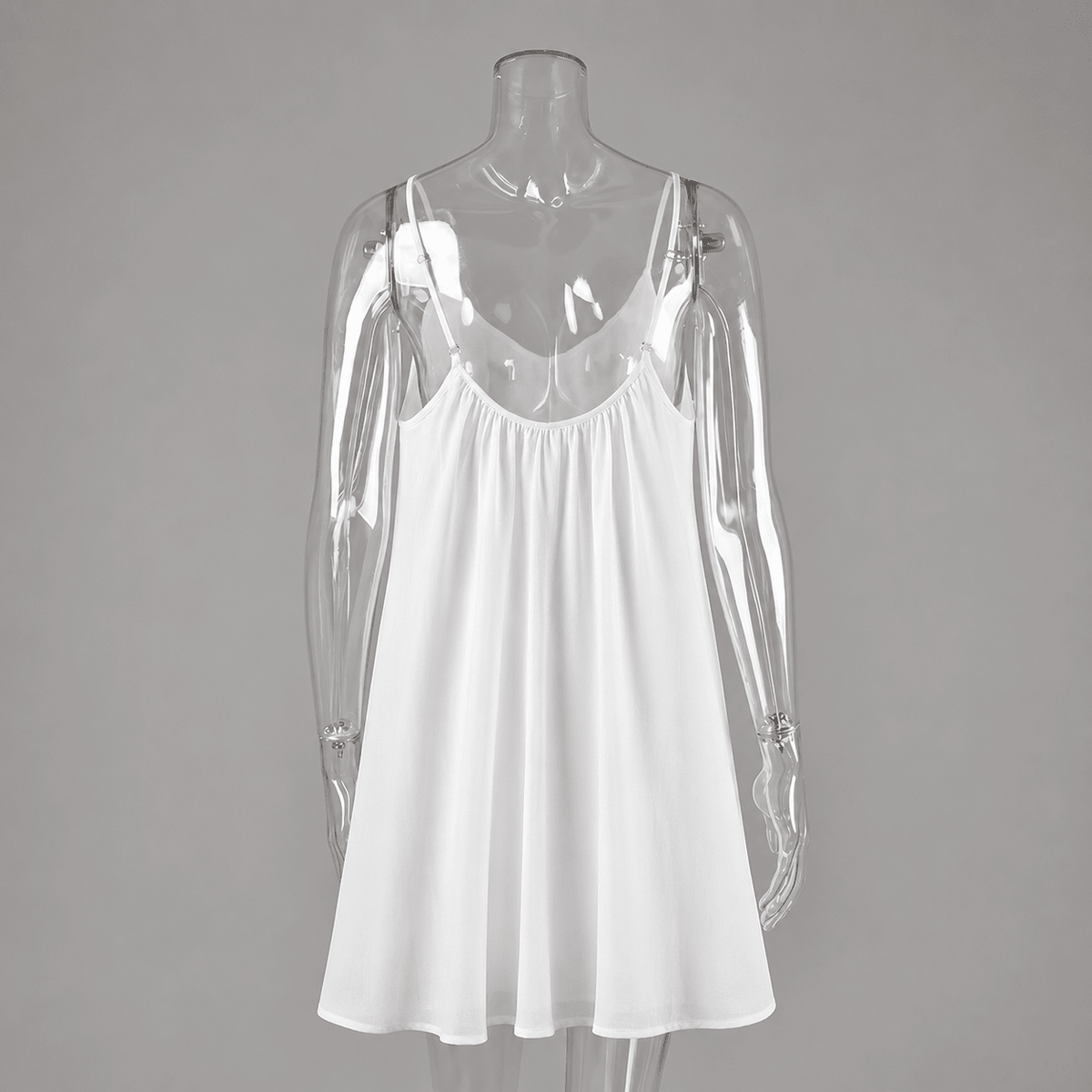 SOKYND Emery Spaghetti Strap Flowy Mini Dress DressesSOKYND-505623-WHI-S-29271WhiteS