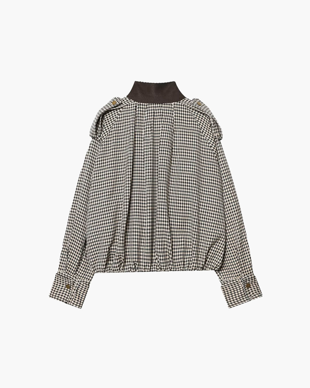 SOKYND Emma High Neck Checked Bomber Jacket JacketSOKYND-266007-L-OS-91127L