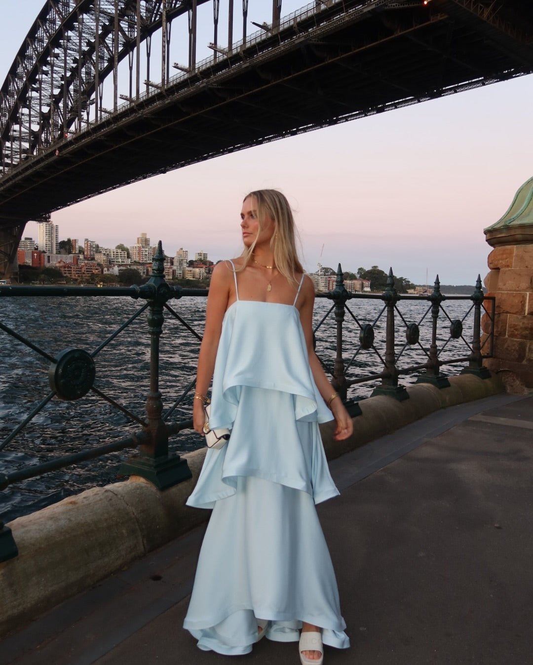 SOKYND Erica Tiered Ruffle Satin Maxi Dress DressSOKYND-216279-BLU-S-05495BlueS
