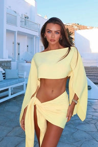 Esmeralda Off-Shoulder Draped Two-Piece Set