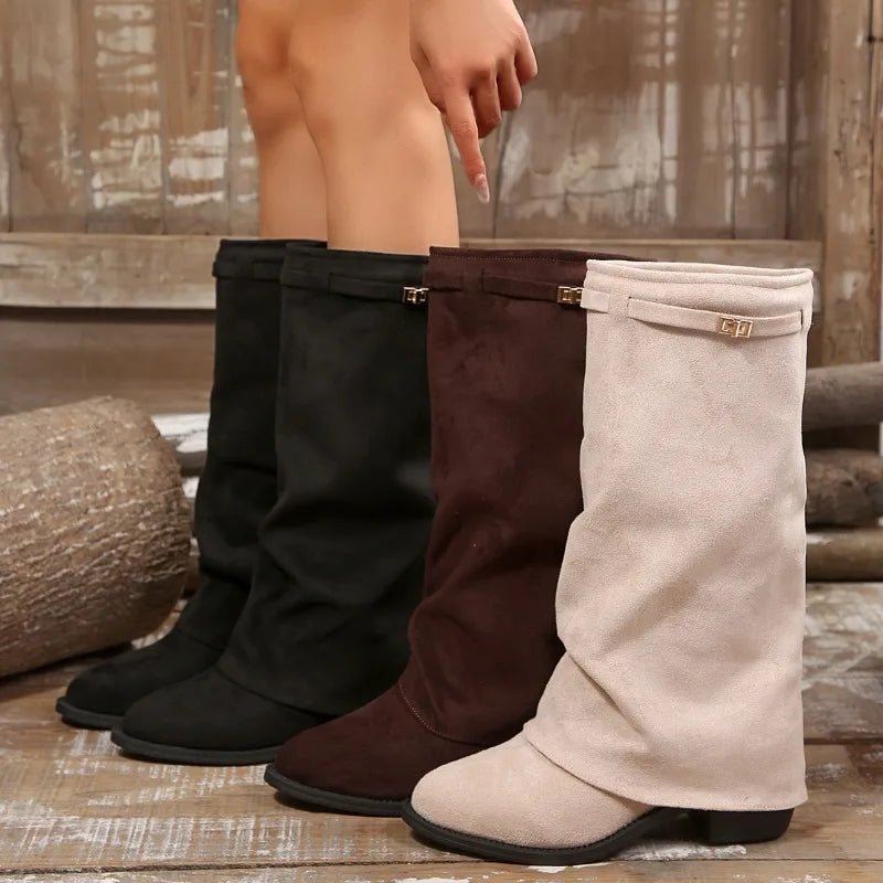 SOKYND Esther Faux Suede Knee High Boots BootsSOKYND-444119-DEE-36-30231Deep Brown36