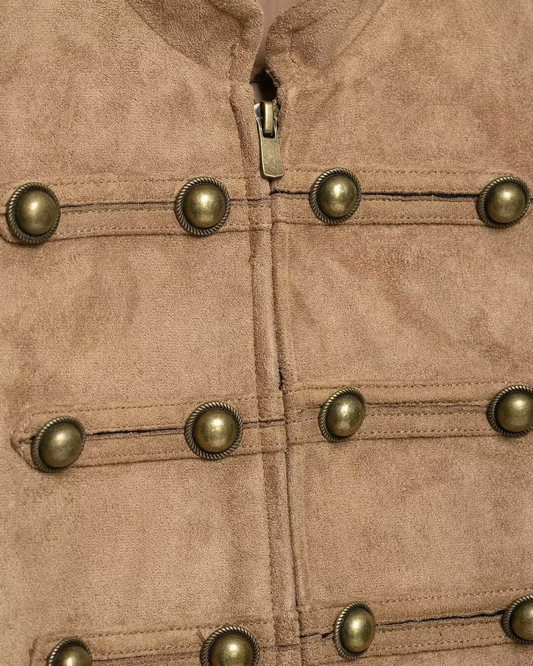SOKYND Evelyn Faux Suede Napoleon Slim Jacket JacketSOKYND-016983-BRO-M-39063BrownM
