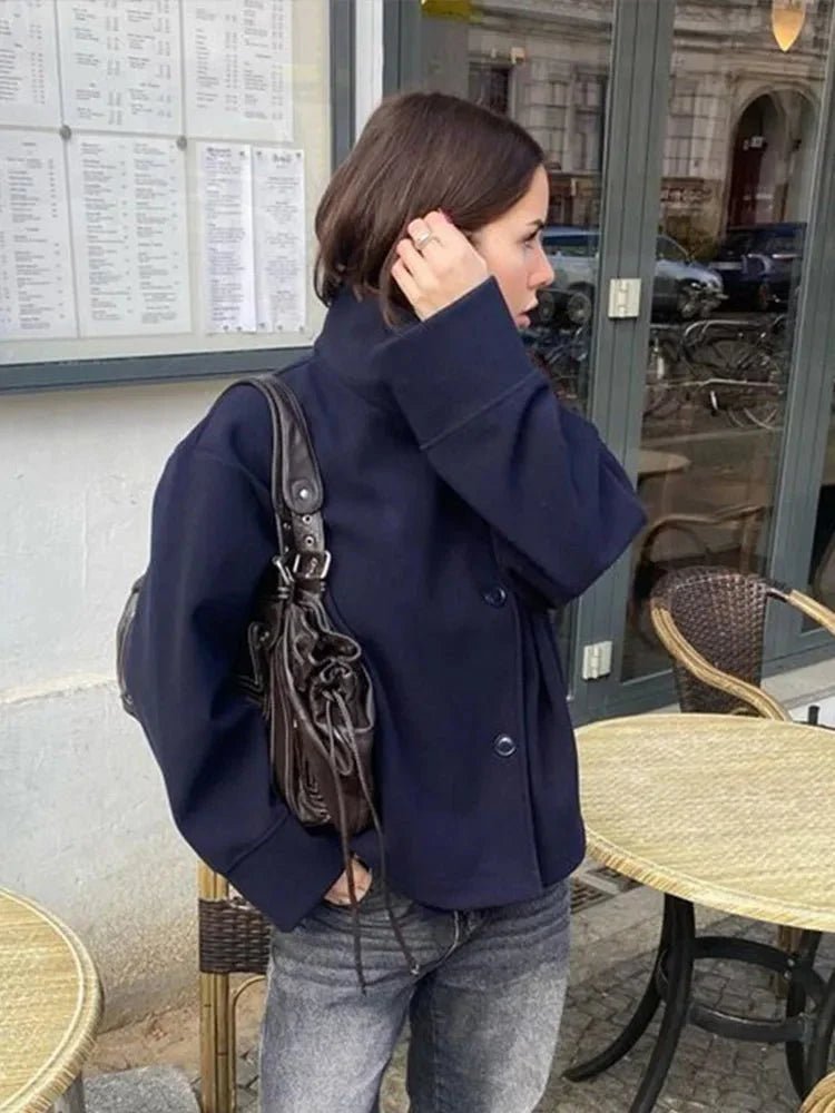 SOKYND Ezra elegant Jacket with Stand Collar Coats & JacketsBZ1767356248733980490Navy BlueL
