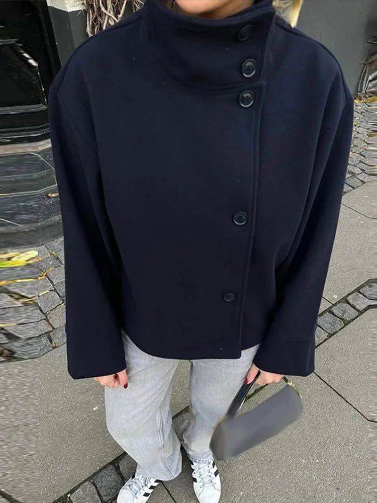SOKYND Ezra elegant Jacket with Stand Collar Coats & Jacketsar1767356248733742265Navy BlueS