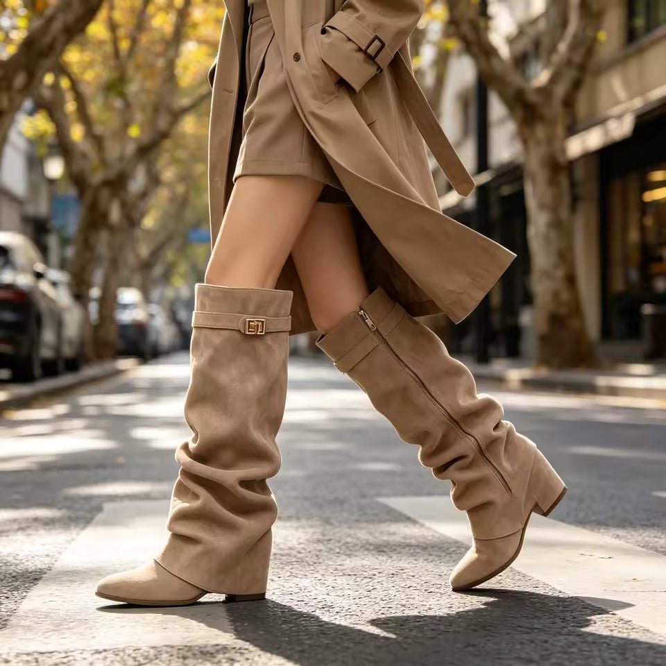 SOKYND Gloria Slouchy Faux Suede Knee High Boots BootsSOKYND-752535-BRO-34-17175Brown34