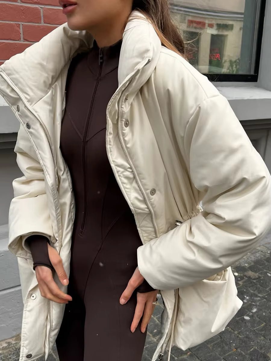 SOKYND Hanna Stand Collar Padded Puffer Coat CoatSOKYND-983063-BEI-S-89207BeigeS