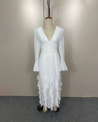 Gloria Flared Sleeve Ruffle Maxi Dress