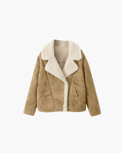 SOKYND Jane Faux Leather Moto Jacket JacketSOKYND-069079-BEI-M-20471BeigeM