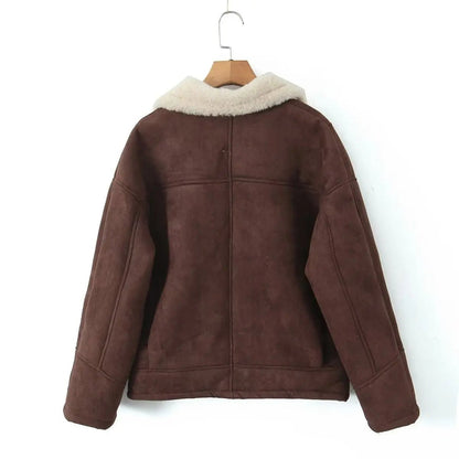 SOKYND Jane Faux Leather Moto Jacket JacketSOKYND-069079-BEI-M-20471BeigeM