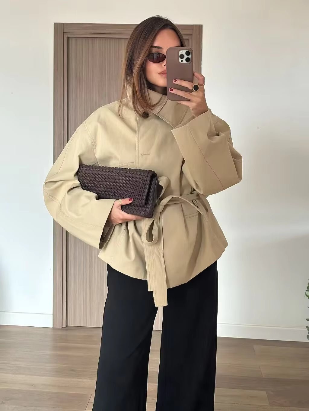 SOKYND Jenny Asymmetric Belted Trench Coat Coats & JacketsSOKYND-748439-BEI-S-59607BeigeS