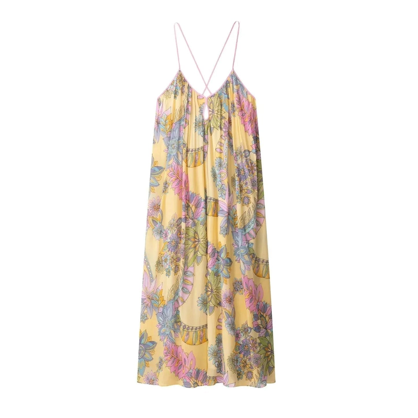 SOKYND Jesse Floral Chiffon Cami Dress DressSOKYND-618263-YEL-M-14807YellowM