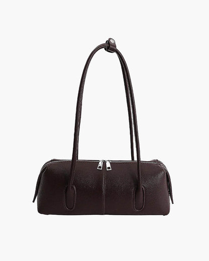 SOKYND Jessica Cylindrical Leather Shoulder Bag BagSOKYND-703639-TAU-OS-45623Taupe-Grey