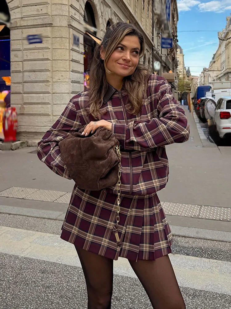 SOKYND Julia Check Bomber & Skort Set Matching SetsSOKYND-326551-JAC-XS-31511Jacket OnlyXS