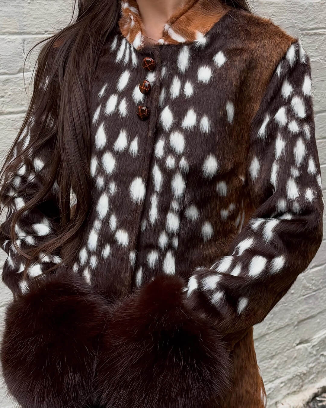 SOKYND Kate Stand Collar Faux Fur Bambi Jacket JacketSOKYND-915671-L-OS-34839L