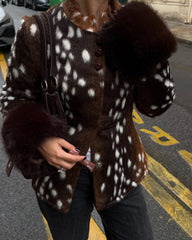 Kate Stand Collar Faux Fur Bambi Jacket