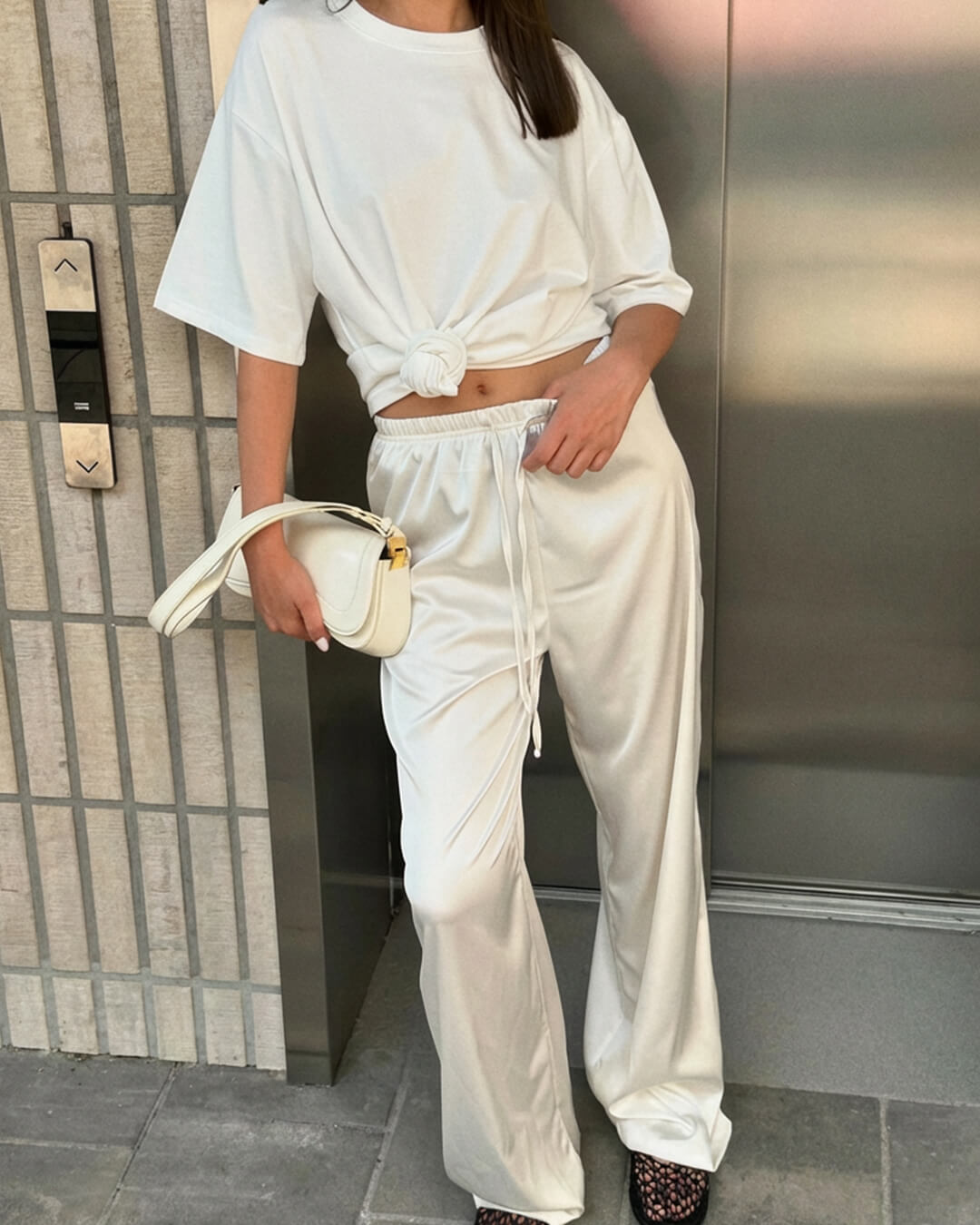 SOKYND Keith High Waist Satin Wide Leg Trousers Trouserspj1774219786667246126WhiteS