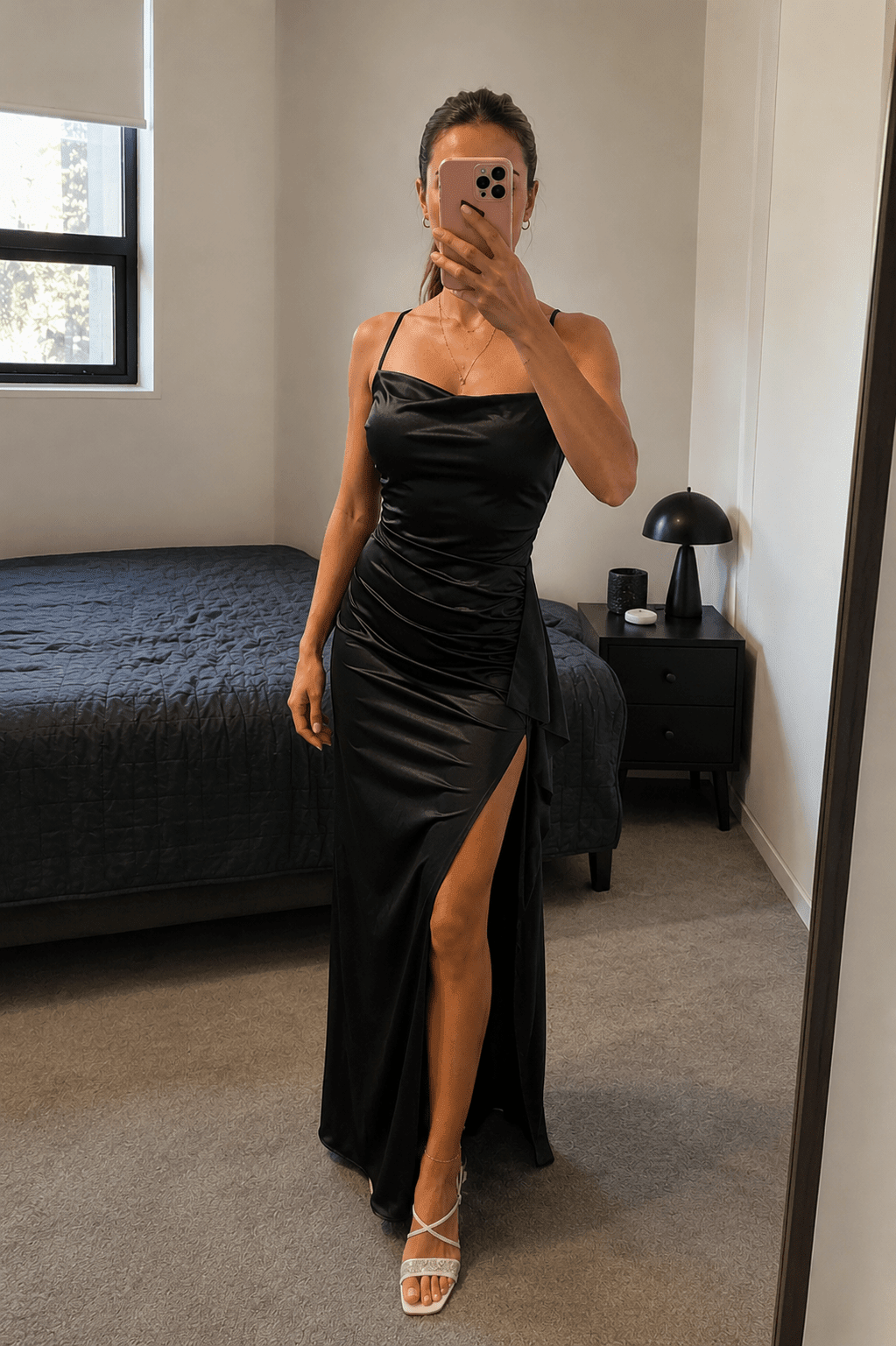SOKYND Kelly Satin Open-Back Maxi Dress DressSOKYND-711063-BLA-S-49271BlackS