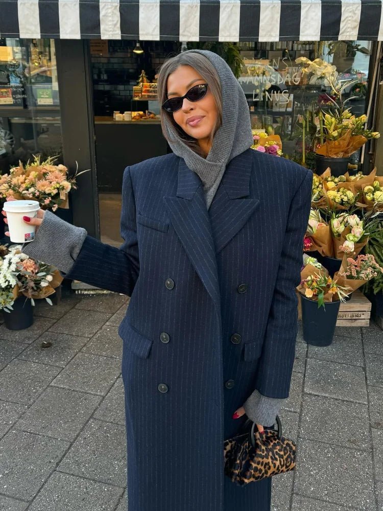 SOKYND Laura Double Breasted Long Coat CoatSOKYND-382231-NAV-S-36215Navy BlueS