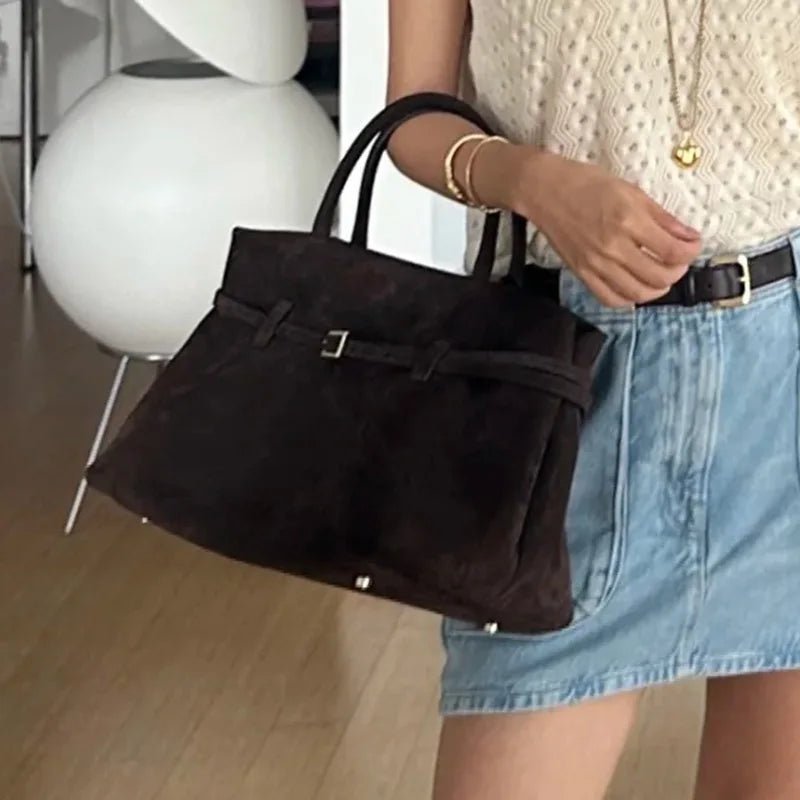 SOKYND Leah Frosted Suede Tote Bag BagSOKYND-958679-KFS-OS-23735Dark Brown