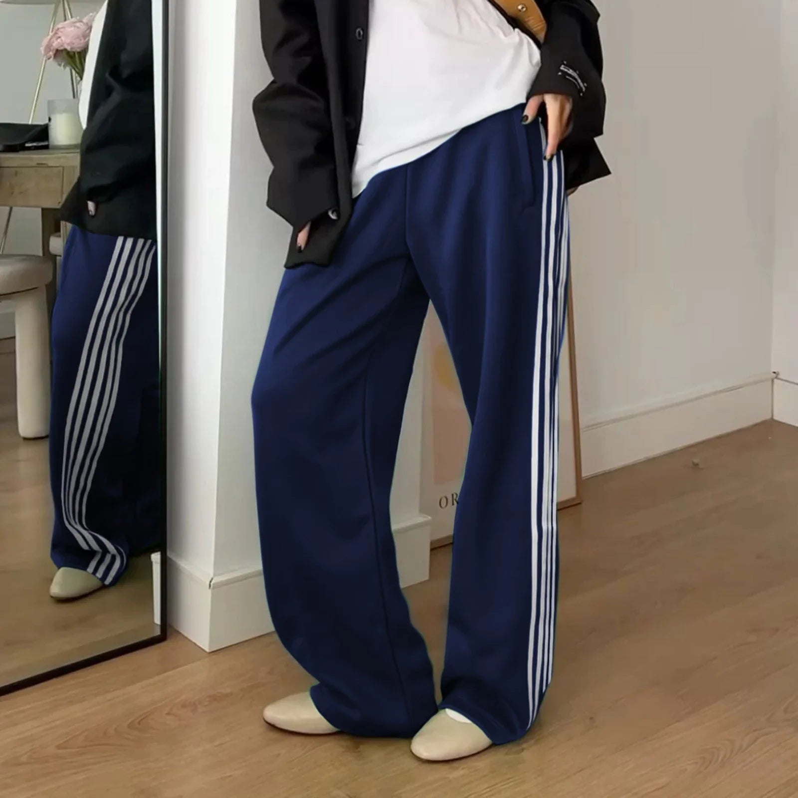 SOKYND Lily Striped Drawstring Sweatpants PantsSOKYND-262743-DAR-S-38839Dark BlueS