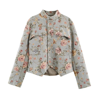 SOKYND Lily Vintage Jacquard Cropped Jacket JacketSOKYND-319063-XS-OS-60375XS