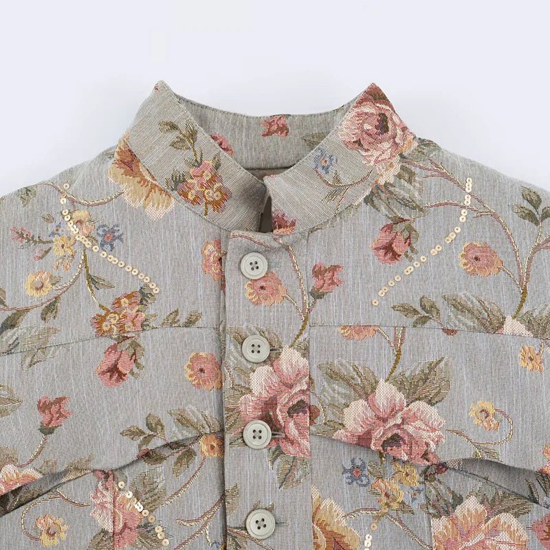 SOKYND Lily Vintage Jacquard Cropped Jacket JacketSOKYND-319063-XS-OS-60375XS