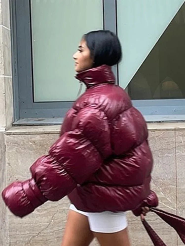 SOKYND Linda Shiny Puffer Jacket JacketSOKYND-789975-RED-S-83159RedS