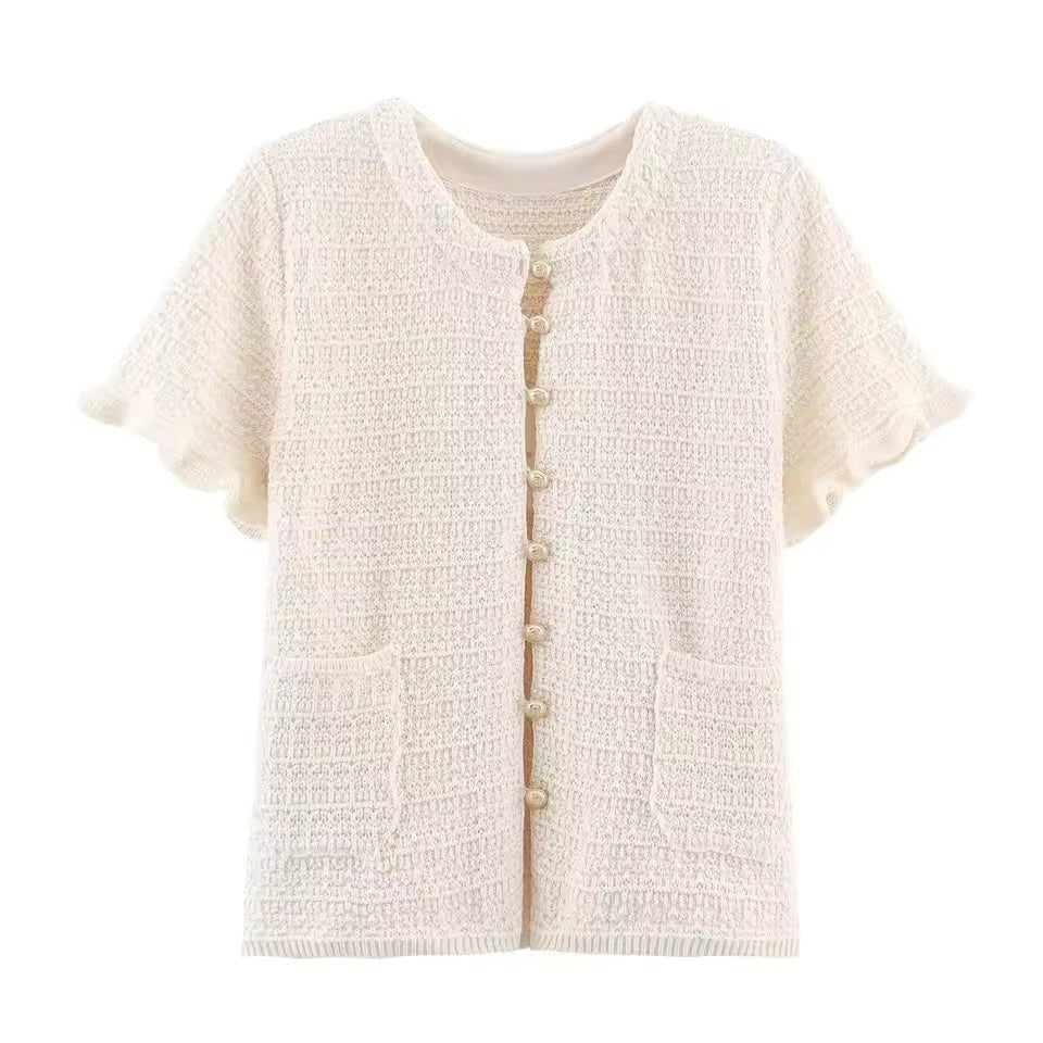 SOKYND Luella Knitted Tank Pleated Skirt Set Matching SetsBeige TopS