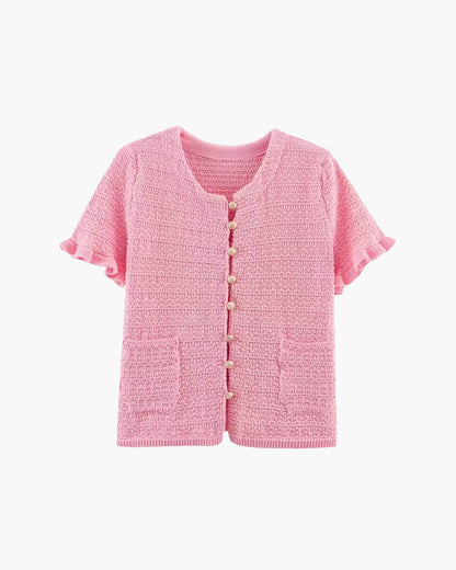 SOKYND Luella Knitted Tank Pleated Skirt Set Matching SetsPink TopS