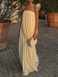 Madison Strapless Pleated Maxi Dress