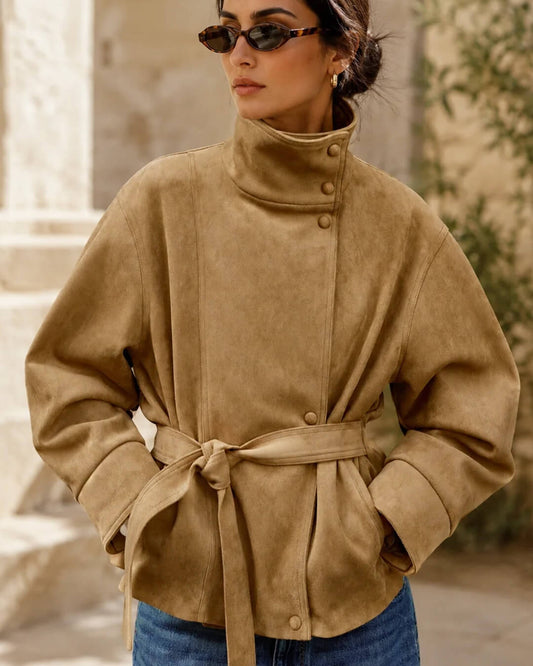 SOKYND Maria Lace-Up Suede Jacket JacketSOKYND-703703-CAM-XS-11447CamelXS