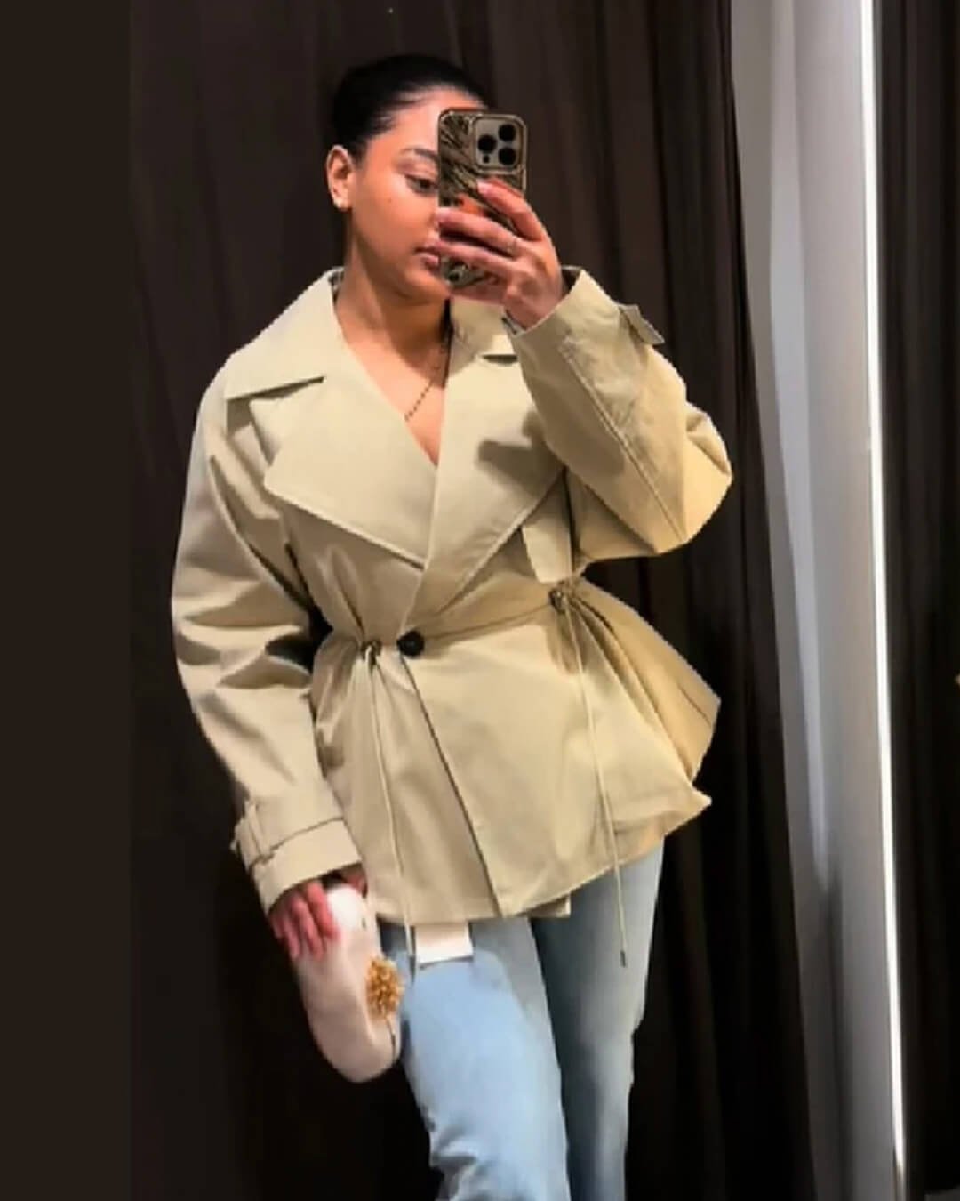 SOKYND Maria Lapel Collar Drawstring Trench Coat CoatSOKYND-741911-BEI-S-28151BeigeS